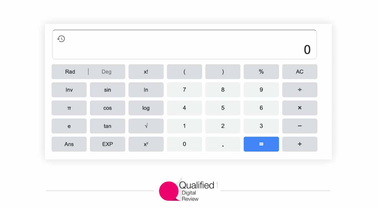 Online calculator in Google Search