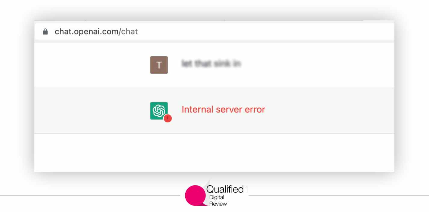 ChatGPT internal server error