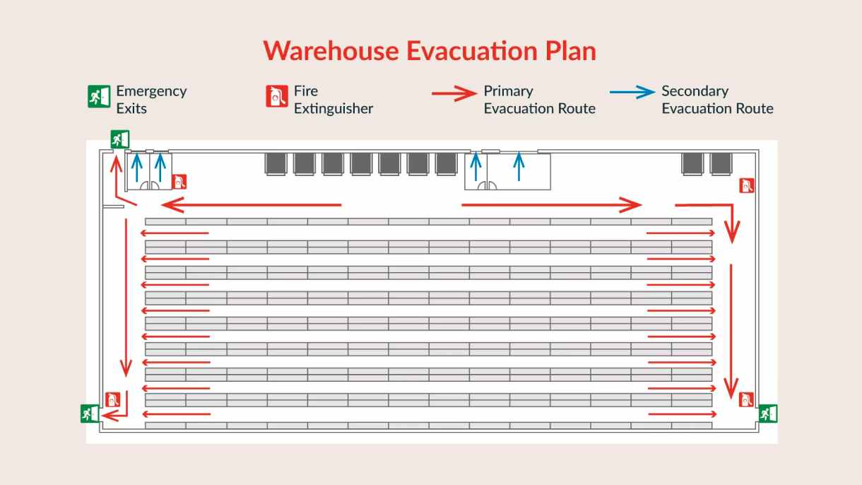 Fire escape floor plan example