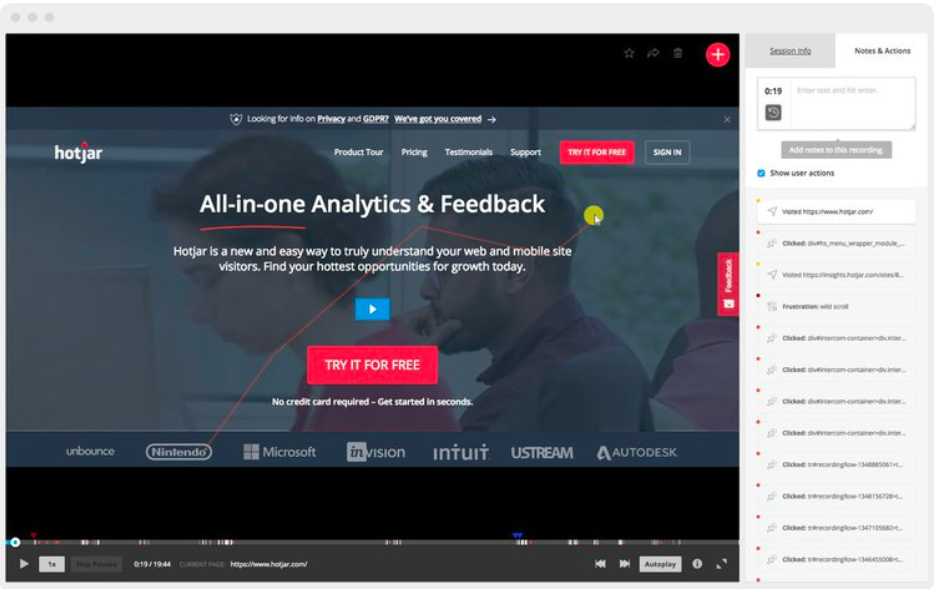 How to use Hotjar to record website visits