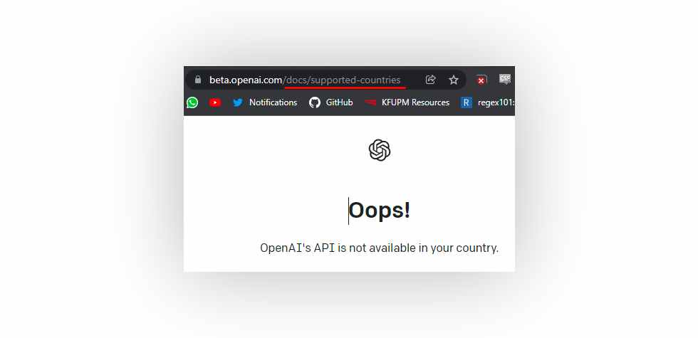 OpenAis API is not available in your country